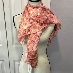 Nordstrom Silk Scarf Coral Marble New